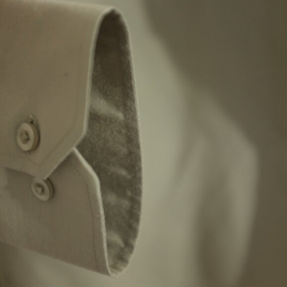 Platinum mode grey green solid dress shirt size XL cotton blend - Picture 4 of 7